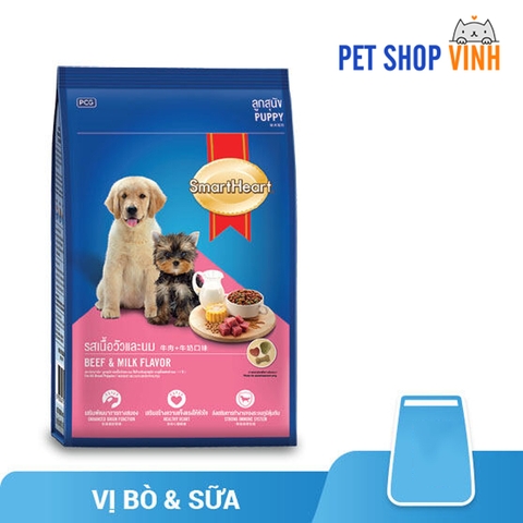 Thức ăn Smart Heart Puppy Beef Milk Flavor cho chó con