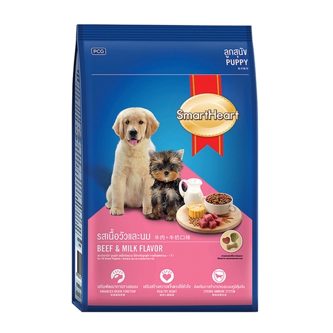 Thức ăn Smart Heart Puppy Beef Milk Flavor cho chó con