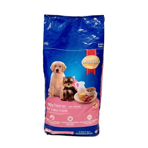 Thức ăn SmartHeart Puppy Beef Milk Flavor cho chó con