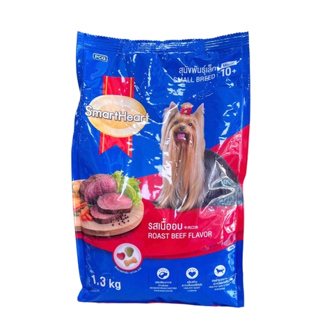 Thức ăn SmartHeart Small Breeds hương vị bò nướng dành cho chó trưởng thành giống nhỏ