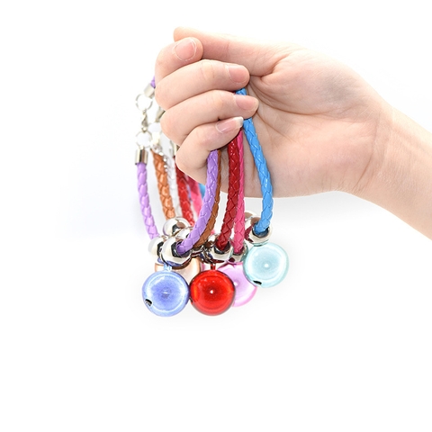 Vòng cổ da có chuông cho chó mèo