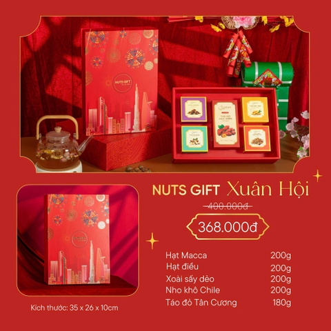 Nuts Gift Phố Hội - 5 loại hạt dinh dưỡng và trái cây đặc sản (FREESHIP)
