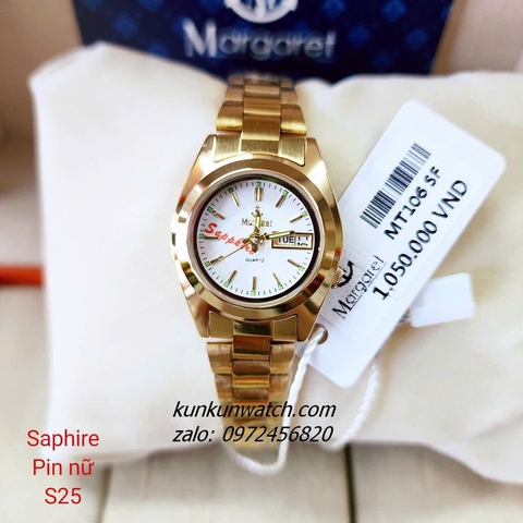 Đồng Hồ Nữ Margaret MT106 Kính Sapphire Authentic 25mm