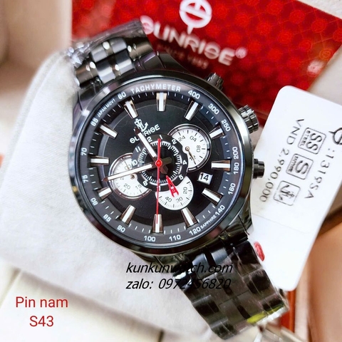 Đồng Hồ Nam Sunrise 1319SA Chronograph 6 Kim Kính Sapphire Authentic 43mm