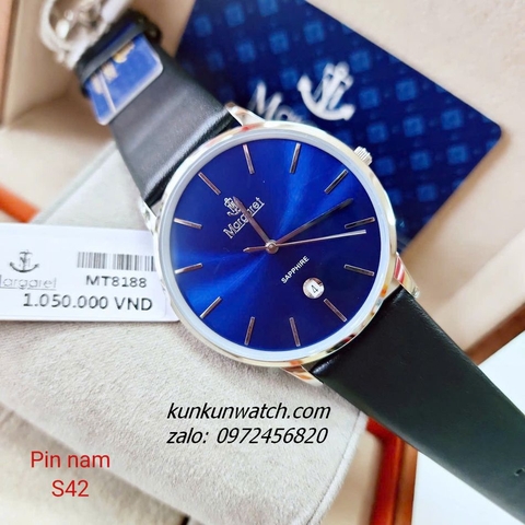 Đồng Hồ Nam Margaret MT8188 Kính Sapphire Authentic Dây Da 42mm