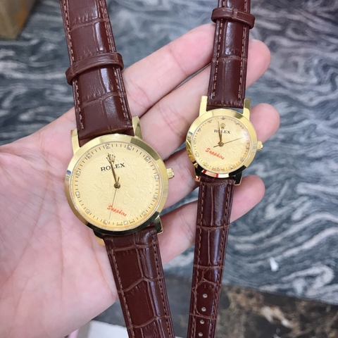 Đồng hồ Đôi ROLEX - Dây da - RLC02