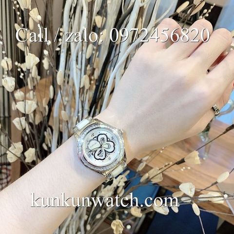 Đồng Hồ Nữ Chanel CNNA041 - Dây Đá Ceramic Trắng Vỏ Bạc - 34mm