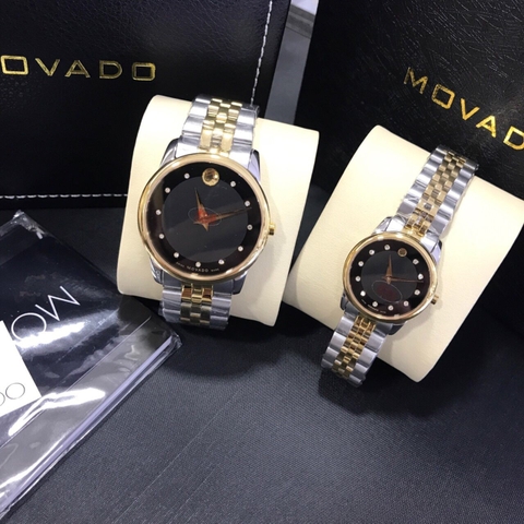 Đồng hồ Đôi MOVADO - Quartz ( Pin ) - Dây Kim loại (  MVDTC01 )