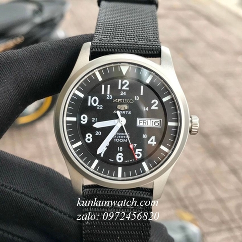 Đồng Hồ Nam Seiko 5 Sports Quân Đội Automatic Black 42mm