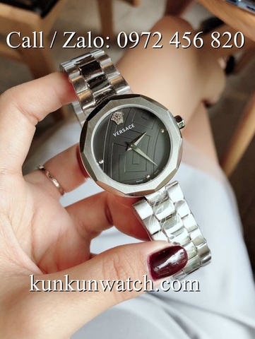 Đồng Hồ Nữ Versace Idyia Bạc Mặt Đen - 36mm