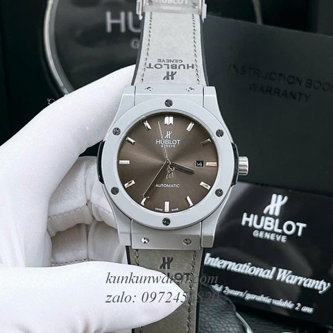 Đồng Hồ Nam Hublot Classic Fusion Automatic Dây Da Silicone Xám 42mm
