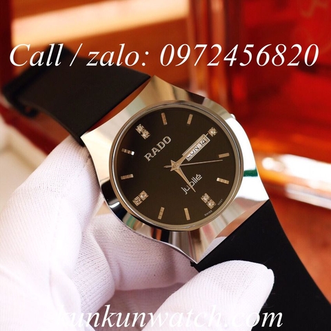 Đồng Hồ Nam Rado Mặt Tròn 2 Lịch Dây Silicon - 38mm
