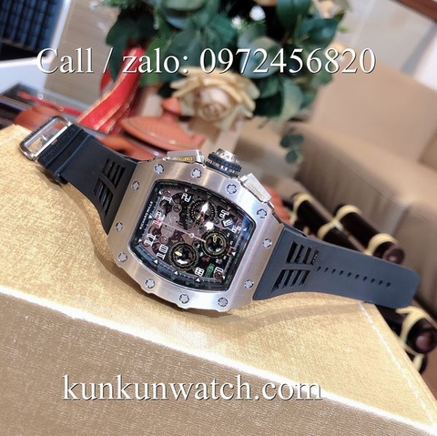 Đồng Hồ Nam Richard Miller -  Dây Cao Su Đen - Quartz - 42mm