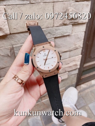 Đồng Hồ Nam Hublot HLCS012 - Automatic - Dây Cao Su Đen Mặt Trắng -  42mm