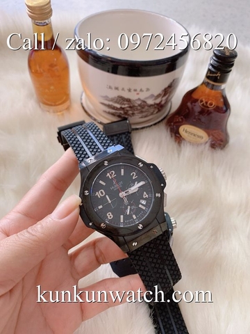 Đồng Hồ Nam Hublot HLS041 - Quartz - Dây Cao Su Đen Vỏ Đen -  41mm