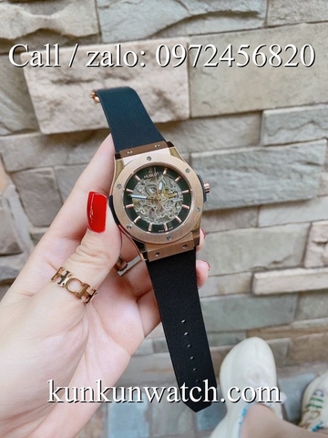 Đồng Hồ Nam Hublot HLCS023 - Automatic - Dây Cao Su Đen Vỏ Vàng Hồng -  42mm