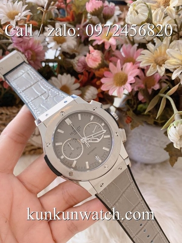 Đồng Hồ Nam Hublot HLD034 - Quartz - Dây Da Xám  -  42mm