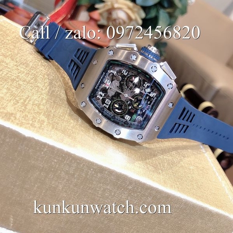 Đồng Hồ Nam Richard Miller -  Dây Cao Su Xanh Dương - Quartz - 42mm