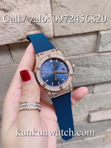 Đồng Hồ Nam Hublot HLCS034 - Automatic - Dây Cao Su Xanh -  42mm