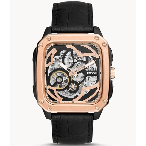 Đồng Hồ Nam Fossil BQ2572 Automatic Lộ Cơ Mặt Vuông Dây Da 42mm