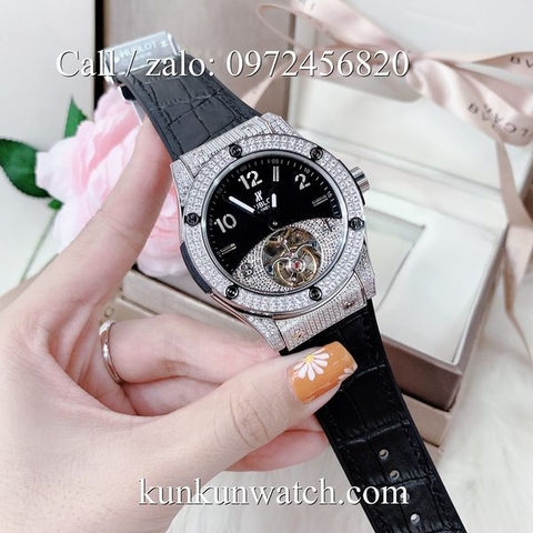 Đồng Hồ Nam Hublot HLCD091 - Automatic - Dây Da Đen Vỏ Bạc -  42mm