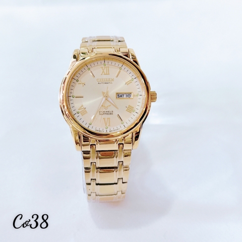 Đồng Hồ Nam Citizen Automatic 21Jewels 2 Lịch Gold 38mm