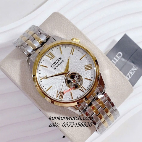 Đồng Hồ Nam Citizen Skeleton Automatic Demi Gold Mặt Trắng 40mm