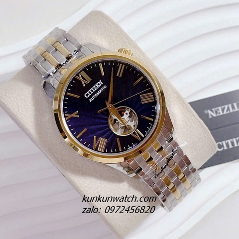 Đồng Hồ Nam Citizen Skeleton Automatic Demi Gold Mặt Xanh 40mm