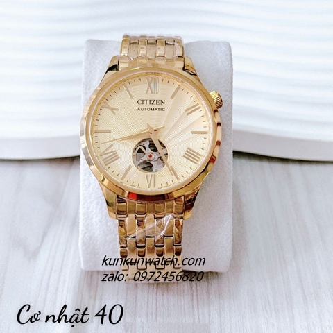 Đồng Hồ Nam Citizen Skeleton Automatic Gold 40mm