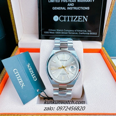 Đồng Hồ Nam Citizen Tsuyosa Automatic Silver Mặt Vàng 40mm