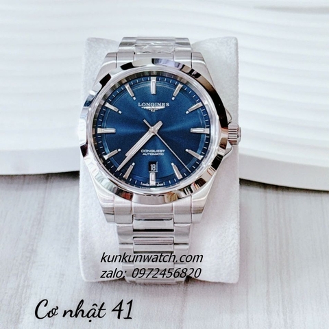 Đồng Hồ Nam Longines Conquest Automatic Silver Mặt Xanh Dương 41mm