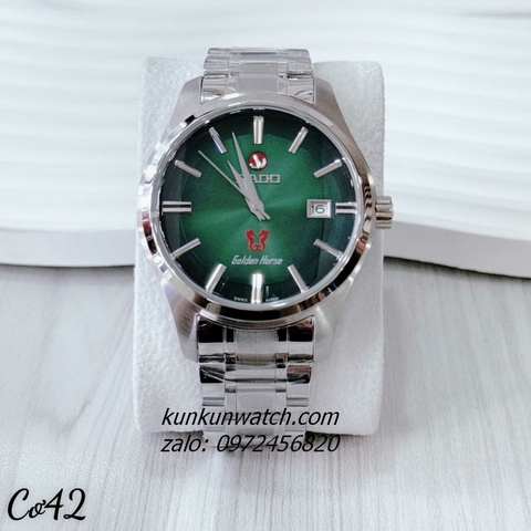 Đồng Hồ Nam Rado Golden Horse Mỏ Neo Silver Mặt Xanh Lá 42mm