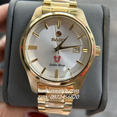 Đồng Hồ Nam Rado Golden Horse Mỏ Neo Gold Mặt Trắng 42mm