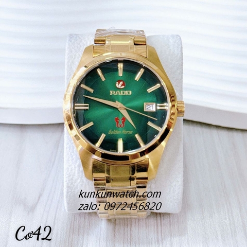 Đồng Hồ Nam Rado Golden Horse Mỏ Neo Gold Mặt Xanh Lá 42mm