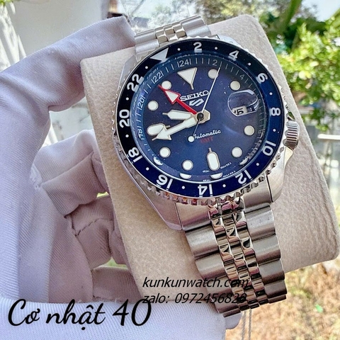 Đồng Hồ Nam Seiko 5 Sports SKX GMT Automatic Silver Mặt Xanh Dương 40mm