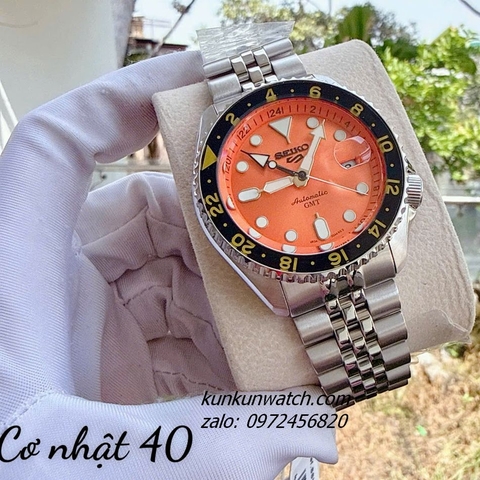 Đồng Hồ Nam Seiko 5 Sports SKX GMT Automatic Silver Mặt Cam 40mm