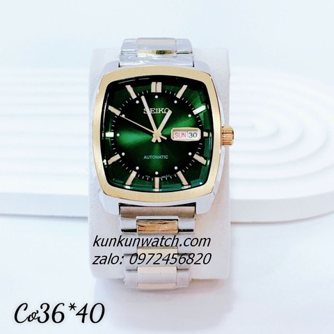 Đồng Hồ Nam Seiko Recraft Automatic Demi Mặt Xanh Lá Vuông 36 x 40mm
