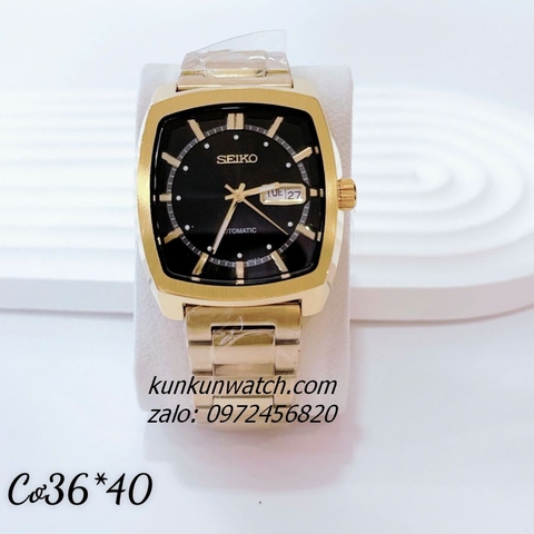 Đồng Hồ Nam Seiko Recraft Automatic Gold Black Mặt Vuông 36 x 40mm