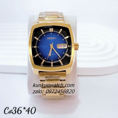 Đồng Hồ Nam Seiko Recraft Automatic Gold Blue Mặt Vuông 36 x 40mm