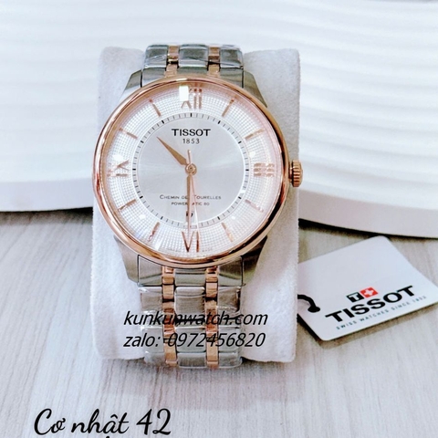 Đồng Hồ Nam Tissot 1853 Chemin Des Tourelles La Mã Kính Mo Automatic Demi 42mm
