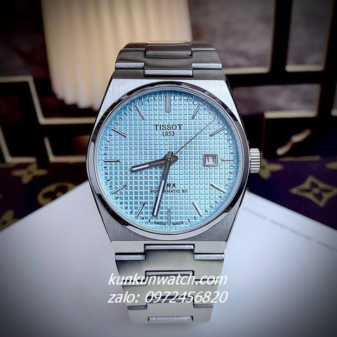 Đồng Hồ Nam Tissot 1853 PRX Powermatic 80 Silver Nền Caro Automatic Mặt Xanh Lơ 40mm