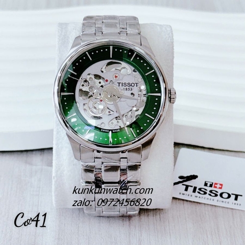 Đồng Hồ Nam Tissot 1853 Automatic Lộ Cơ Silver Mặt Xanh 41mm
