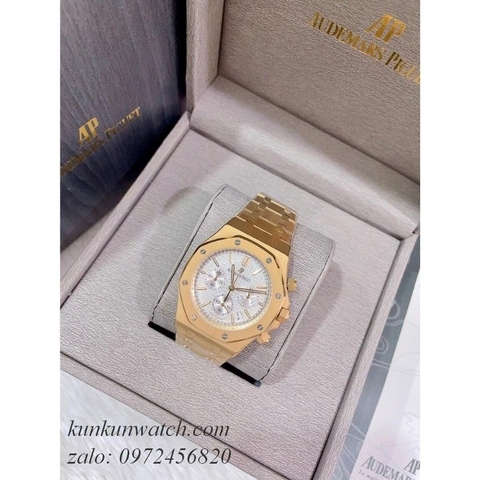 Đồng Hồ Nam Audemars Piguet Royal Oak Chronograph - Quartz - Vàng Mặt Trắng - 41mm