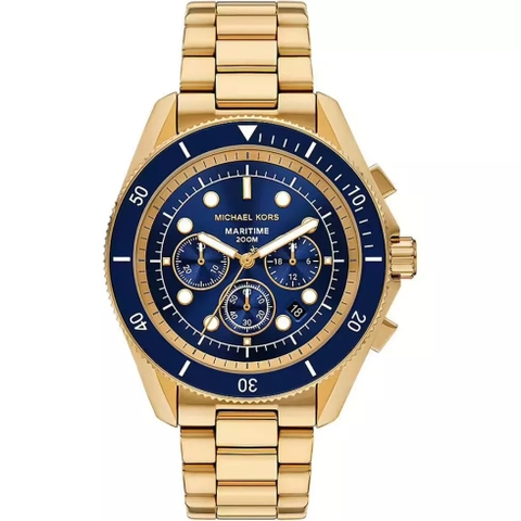 Đồng Hồ Nam Michael Kors Maritime Black MK9202 Chronograph Gold 45mm