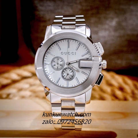 Đồng Hồ Nam Gucci G - Chrono 5 Kim Vỏ Silver 44mm