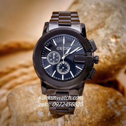 Đồng Hồ Nam Gucci G - Chrono 5 Kim Full Đen 44mm