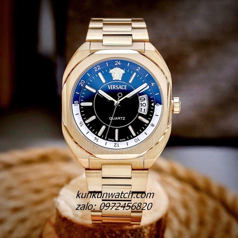 Đồng Hồ Nam Versace V-Contempo 3 Kim Gold Mặt Đen 40mm