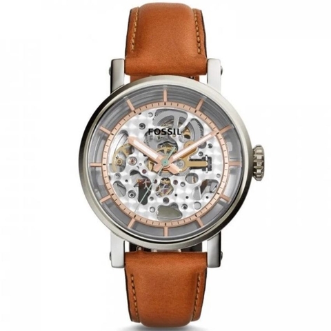 Đồng Hồ Nam Fossil ME3109 Automatic Lộ Máy Dây Da 38mm - Unisex