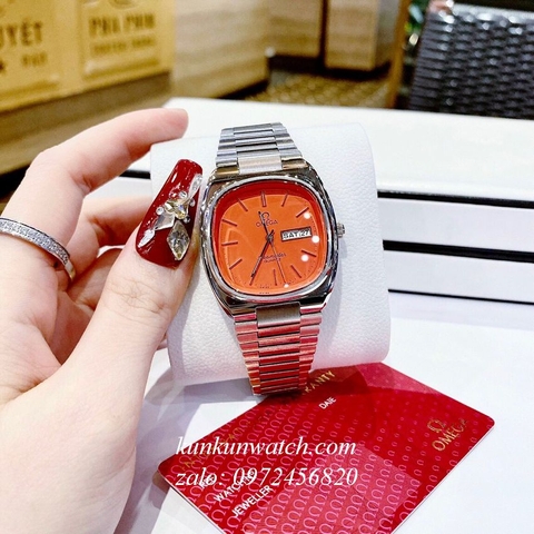 Đồng Hồ Nữ Omega Seamaster Mặt Vuông Cam 36mm