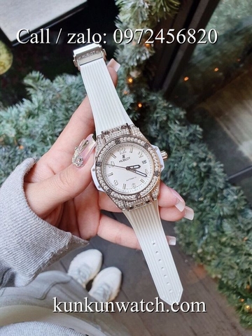 Đồng Hồ Nữ Hublot HLNSV041 - Dây Cao Su Trắng - 36mm